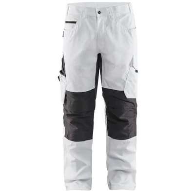Image de Pantalon peintre stretch blanc/gris foncé