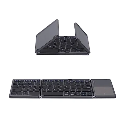Afbeelding van Mcbazel Bluetooth 5.0 toetsenbord, opvouwbaar, met touchscreen, draadloos, touchpad, oplaadbaar, voor laptop, tablet/iPad/mobiele telefoon/pc (Amerikaanse lay out)