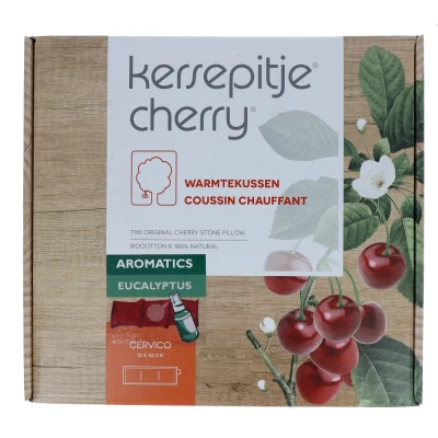 Afbeelding van Kersepitje® Cervico Aromatics Eucalyptus Langwerpig Kersenpitkussen Pittenzak Magnetron Incl. Aromaspray Valentijn