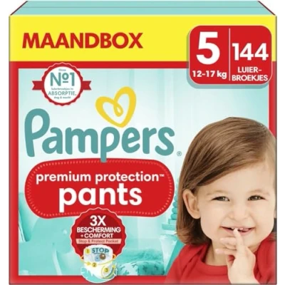 Afbeelding van Pampers Premium Protection Luierbroekjes Maat 5 (12 17 kg) 144 stuks