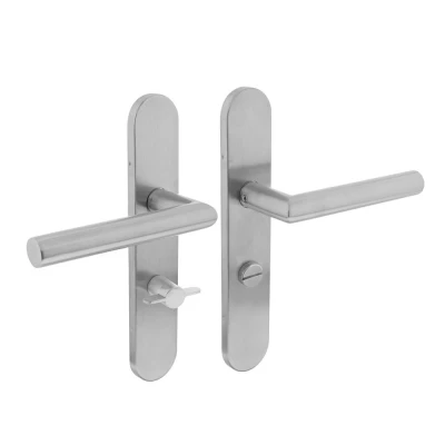 Afbeelding van Deurklink met wc sluitingschild Intersteel 63 mm (RVS, Set)