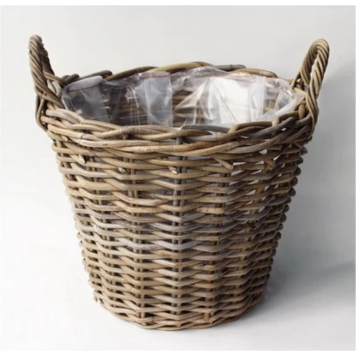 Afbeelding van Mand Rotan Antique Grey D45H40CM Van der Leeden