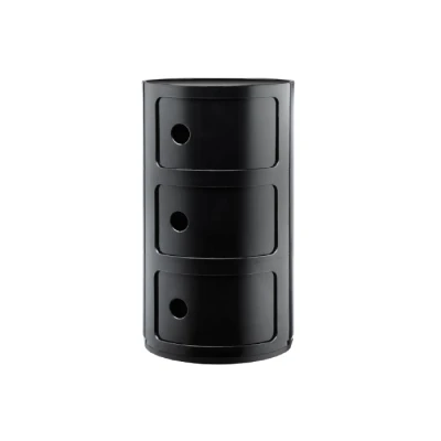 Afbeelding van Kartell Componibili Kast Rond Large (3 Comp.) Zwart
