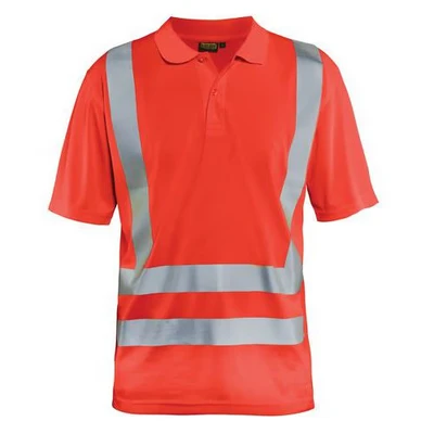 Image de Polo anti UV haute visibilité rouge fluorescent