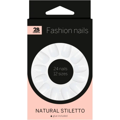 Afbeelding van 2B Nepnagels Natural Stiletto 25 stuks