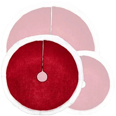 Afbeelding van com four® Premium kerstboomdeken ter bescherming tegen de dennennaalden ronde voor kerstboom onderlegger met kerstmotief