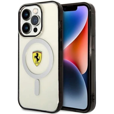 Afbeelding van Ferrari Translucent Back Case (MagSafe Compatible) Geschikt voor Apple iPhone 14 Pro (6.1&quot;) Clear
