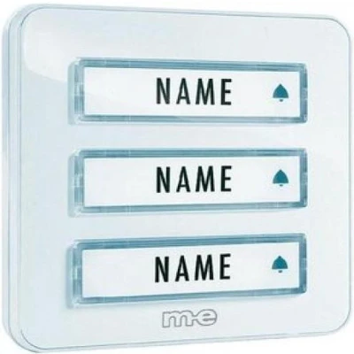 Afbeelding van m e modern electronics KTA 3 W Belplaat Met naambord voudig Wit 12 V/1 A