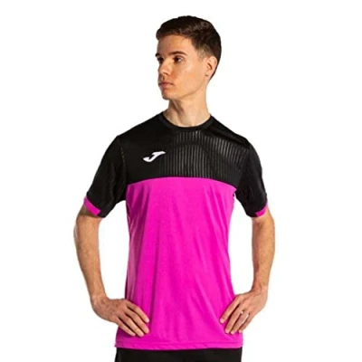 Afbeelding van Joma Montreal Shirt Korte Mouw Heren Fluo Roze / Zwart Maat: 3XL