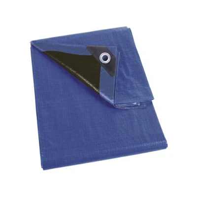 Afbeelding van Afdekzeil Perel 5 x m (Zeer sterk, 140 gr/ m², Blauw/ zwart, Waterdicht)