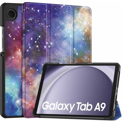 Afbeelding van iMoshion Tablet Hoes Geschikt voor Samsung Galaxy Tab A9 8.7 inch Design Trifold Bookcase Meerkleurig /Space