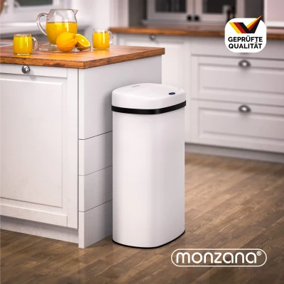 Afbeelding van MONZANA Automatische Prullenbak Sensor 50L 62x40x29cm Wit