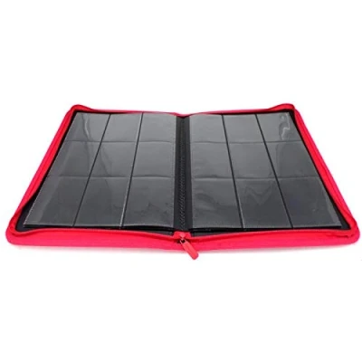 Afbeelding van docsmagic.de Pro Player 9 Pocket Zip Album Red 360 kaartbinder MTG PKM YGO ritssluiting rood