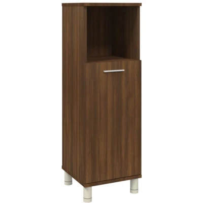 Afbeelding van Badkamerkast 30x30x95 cm bewerkt hout bruineikenkleurig
