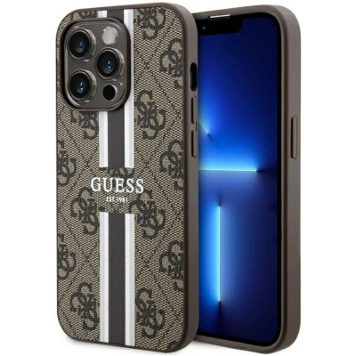 Afbeelding van Guess 4G Printed Stripe Back Case iPhone 14 Pro (6.1&quot;) Bruin
