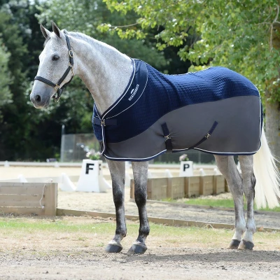 Afbeelding van Weatherbeeta Fleecedeken Thermo Air Standard Neck Navy/Grey 160/215
