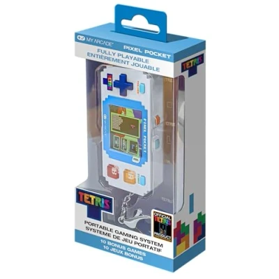 Afbeelding van Tetris Pixel Player: officieel gelicentieerd videospel, 10 bonusspellen, draagbare arcade sleutelhanger, spel voor kinderen en volwassenen