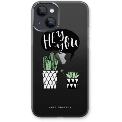 Afbeelding van Case Company® hoesje geschikt voor iPhone 13 Hey you cactus Soft Cover Telefoonhoesje Bescherming aan alle Kanten en Schermrand