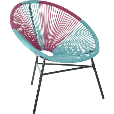 Afbeelding van Beliani ACAPULCO Tuinstoel Roze/Geel/Beige PE rotan