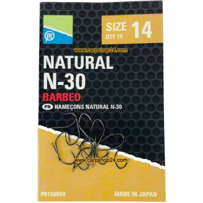Afbeelding van Preston Natural N 30 Barbed (15 pcs) Maat : 14