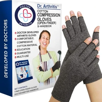 Afbeelding van Medisch Ontwikkelde Artritis compressie Handschoenen + Dokter&#039;s Handboek: Verlicht Symptomen, Raynauds Ziekte &amp; Carpaal Tunnel [paar] (S)