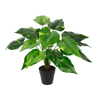 Afbeelding van Kunstpothos plant in pot klimop fotoplant kamerplant kunst decoratie zijden bloemen echte touch groene kunstplanten decoratieve kantoorplant kunstplant