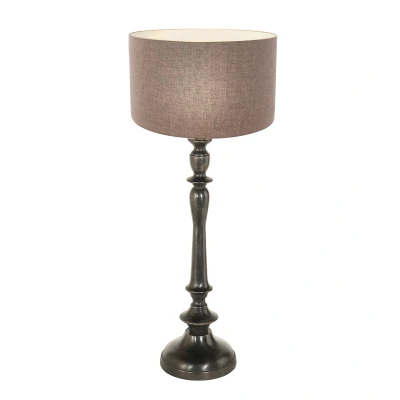 Afbeelding van Anne Lighting tafellamp Bois zwart hout 30 cm E27 fitting 3770ZW