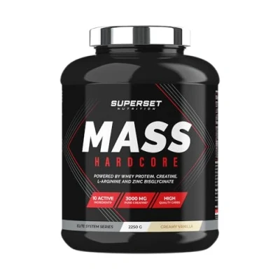 Afbeelding van Superset Nutrition Mass Hardcore (2,25kg) Gainers Schokformule: complexe koolhydraten + whey creatine Romige vanille