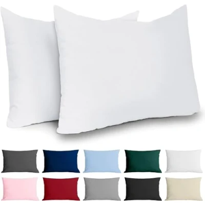 Afbeelding van Kussensloop, 40 x 60 cm, versterkt katoen, 2 stuks, wit, dicht geweven, 57 draden/cm², kussensloop Oeko Tex gecertificeerd