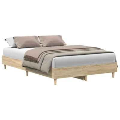Afbeelding van vidaXL Bedframe zonder matras 140x190cm spaanplaat sonoma eikenkleurig