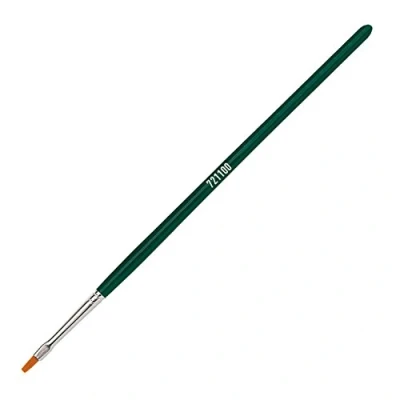 Afbeelding van Kreul 721100 Basic synthetische universele borstel voor kunst, hobby, school en grote consumenten, gebruik van fijne nylon haren, vlak, maat 0