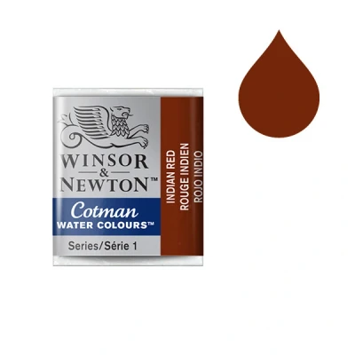 Image de Winsor &amp; Newton Cotman aquarelle (demi godet) 317 rouge indien