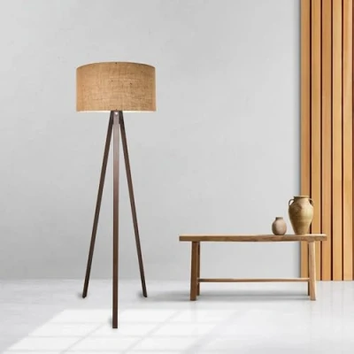 Afbeelding van Staande lamp Newport vloerlamp 140 cm E27 houtkleurig en bruin