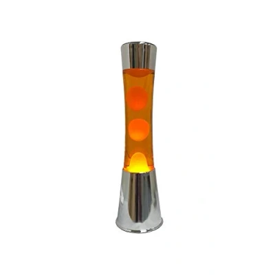 Afbeelding van Lavalamp Zilver Met Oranje Vloeistof En Lava