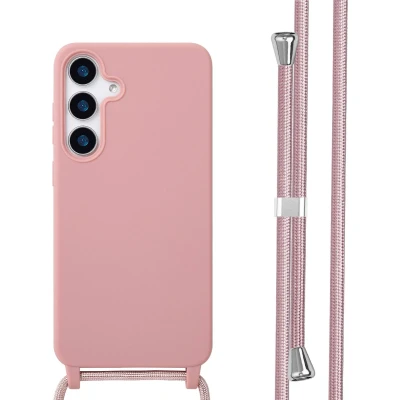 Afbeelding van imoshion hoesje Geschikt voor Samsung Galaxy S25 Plus met koord Siliconen roze