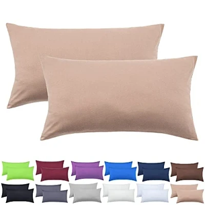 Afbeelding van NatureMark Jersey kussenhoezen in vele maten en kleuren, voor zijkussen of nekkussen, 40 x 60 cm, zandkleur/beige, set van 2