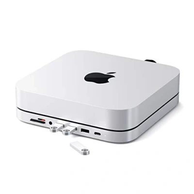 Afbeelding van Satechi Aluminum USB Hub voor Apple Mac Mini zilver ST ABHFS