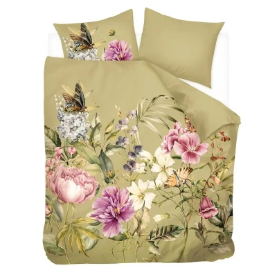 Afbeelding van Snoozing Flowering Dekbedovertrek Tweepersoons 200x200/220 cm Groen