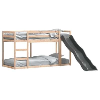 Afbeelding van vidaXL Stapelbed met glijbaan en ladder massief grenenhout 80x200 cm