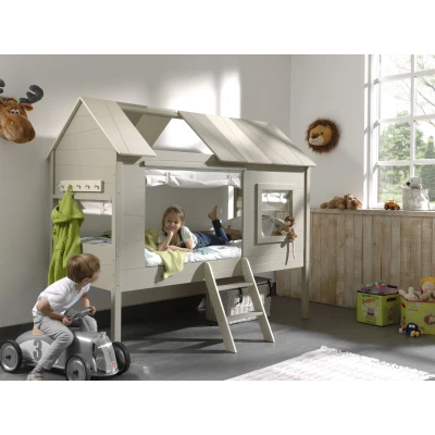Afbeelding van LUCEVI Charlotte Huisbed + Set Gordijntjes Beige 90x200 cm