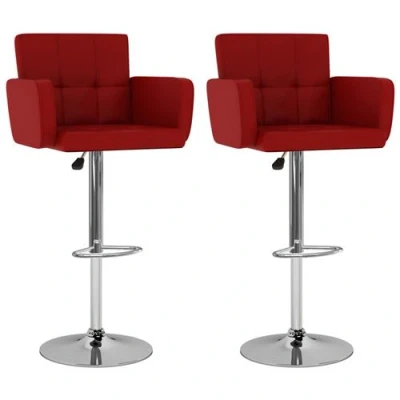 Image de vidaXL Tabourets de bar lot 2 rouge bordeaux similicuir323659