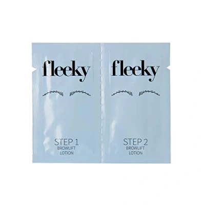 Afbeelding van fleeky Brow Lift zakjes 1 ml verpakking met 2 vakken tweefasige liftinggel voor het gladmaken en fixeren van brows
