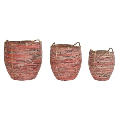 Afbeelding van Basket spelset DKD Home Decor Perzik Natuurlijk Boho 52 x 58 cm