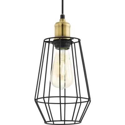 Afbeelding van EGLO Vintage Denham Hanglamp 1 Lichts Brons, Zwart