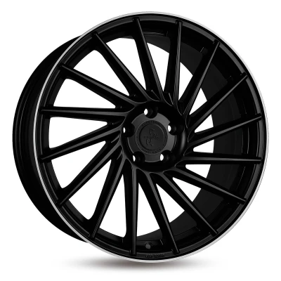 Afbeelding van KESKIN 5 gat 19duim 112mm lichtmetalen Velg KT17 Hurricane mattschwarz Horn poliert KT178519511245MBLP