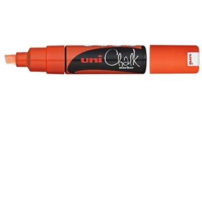 Afbeelding van uni ball Krijtmarker fluo oranje beitelvormige punt van 8 mm