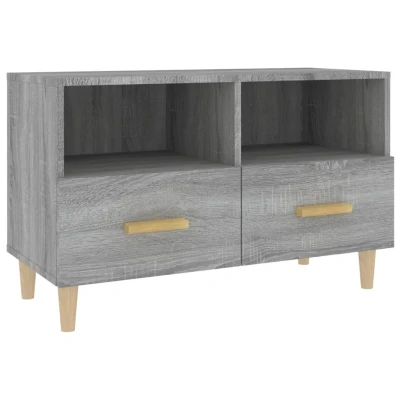 Afbeelding van Tv meubel 80x36x50 cm bewerkt hout grijs sonoma eikenkleurig