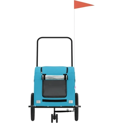 Afbeelding van Hondenfietstrailer oxford stof en ijzer blauw
