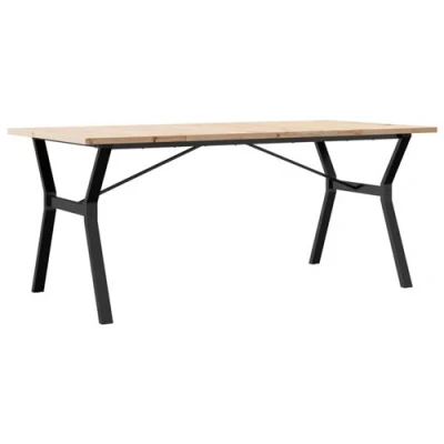 Afbeelding van vidaXL Eettafel Y frame 180x90x75,5 cm massief grenenhout en gietijzer