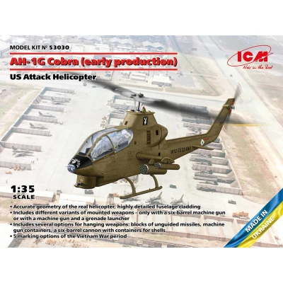 Afbeelding van 1:35 ICM 53030 AH 1G Cobra early prod. US Attack Helicopter Plastic Modelbouwpakket